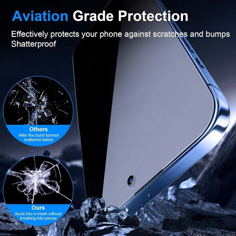 Protecteurs d'écran en verre trempé pour iPhone offrent une protection contre les espions 2PCS