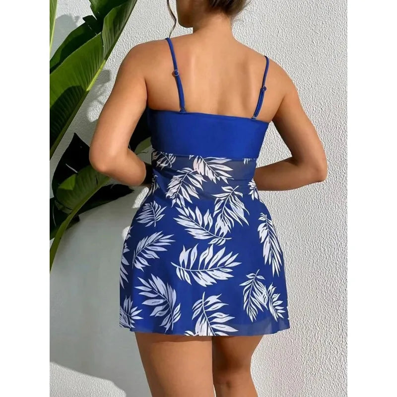 Maillot de bain deux pièces Short Dress Tankini avec Shorts pour femme