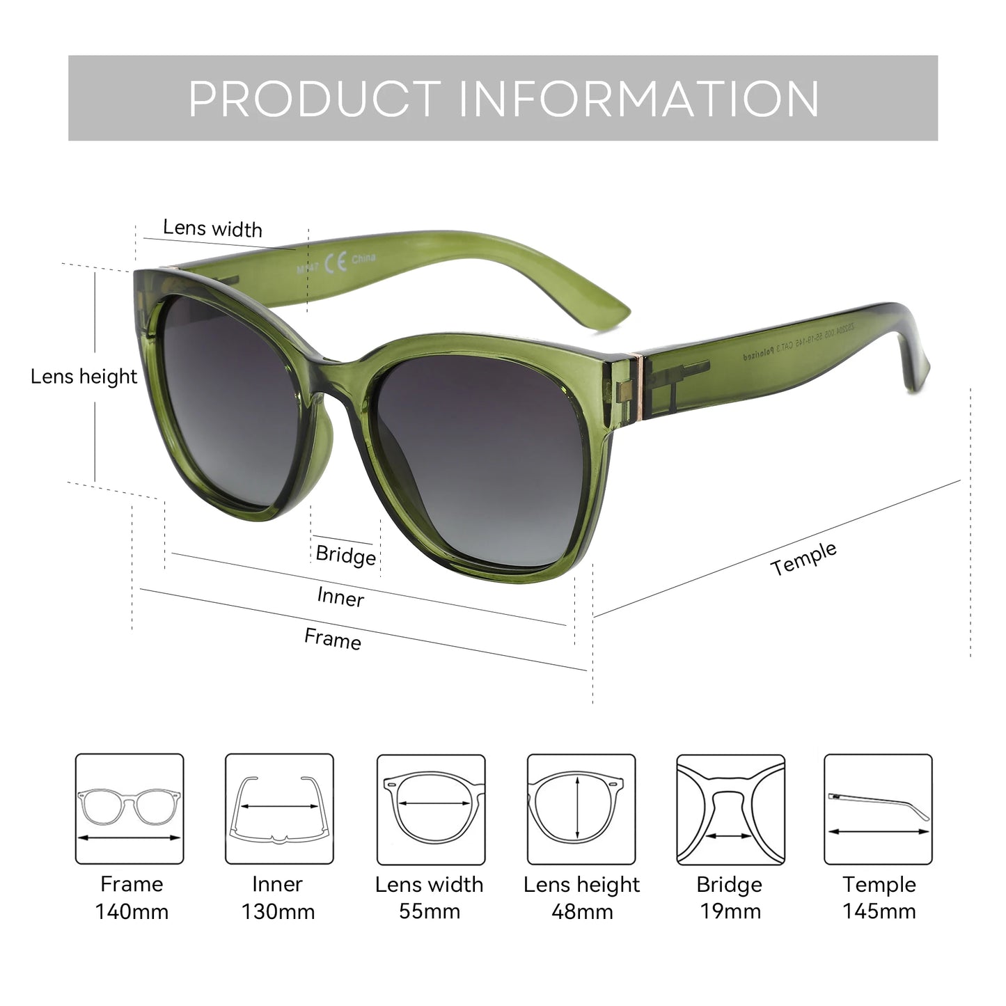 Lunettes de soleil ZENOTTIC  pour femmes