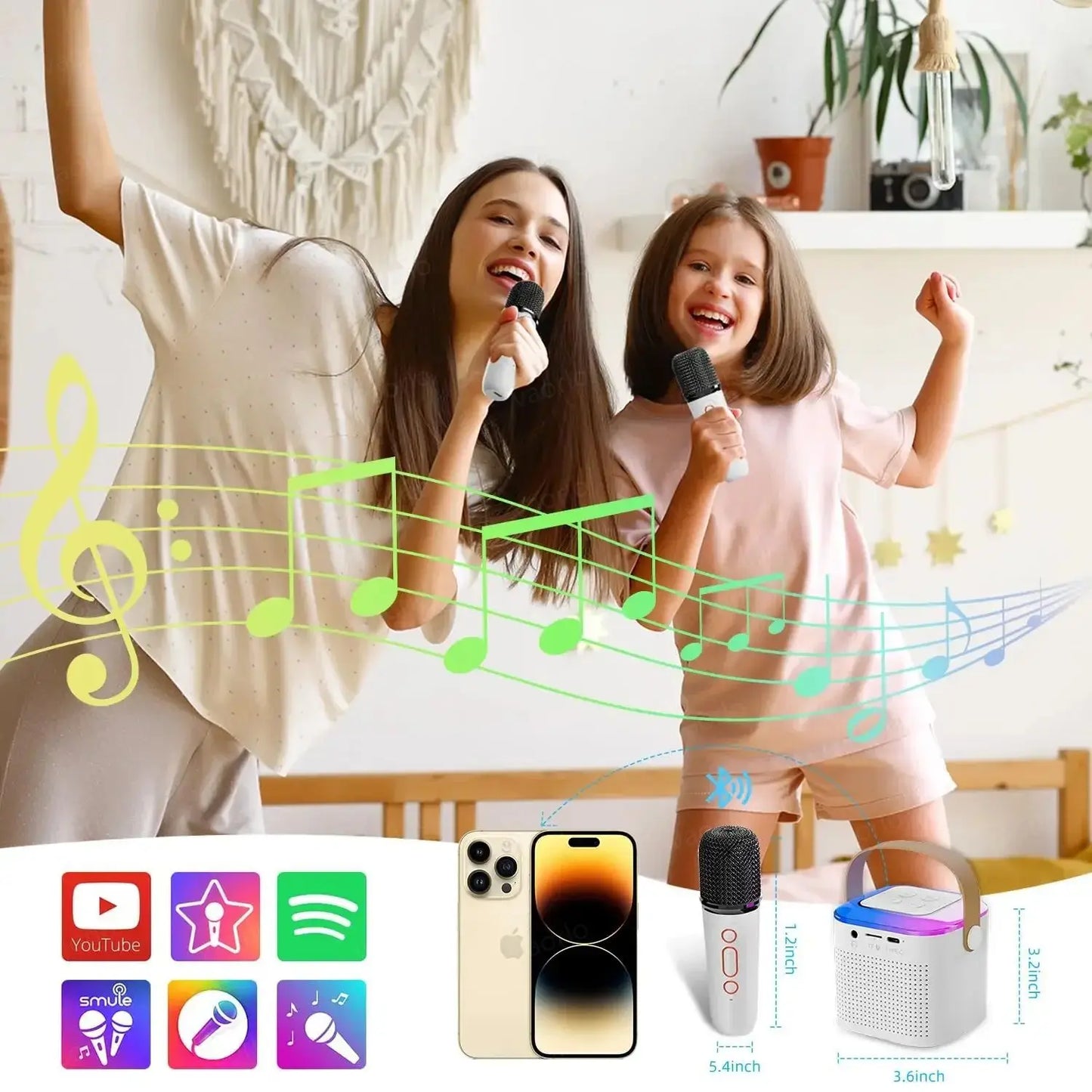 Dual Microphone Karaoké Bluetooth