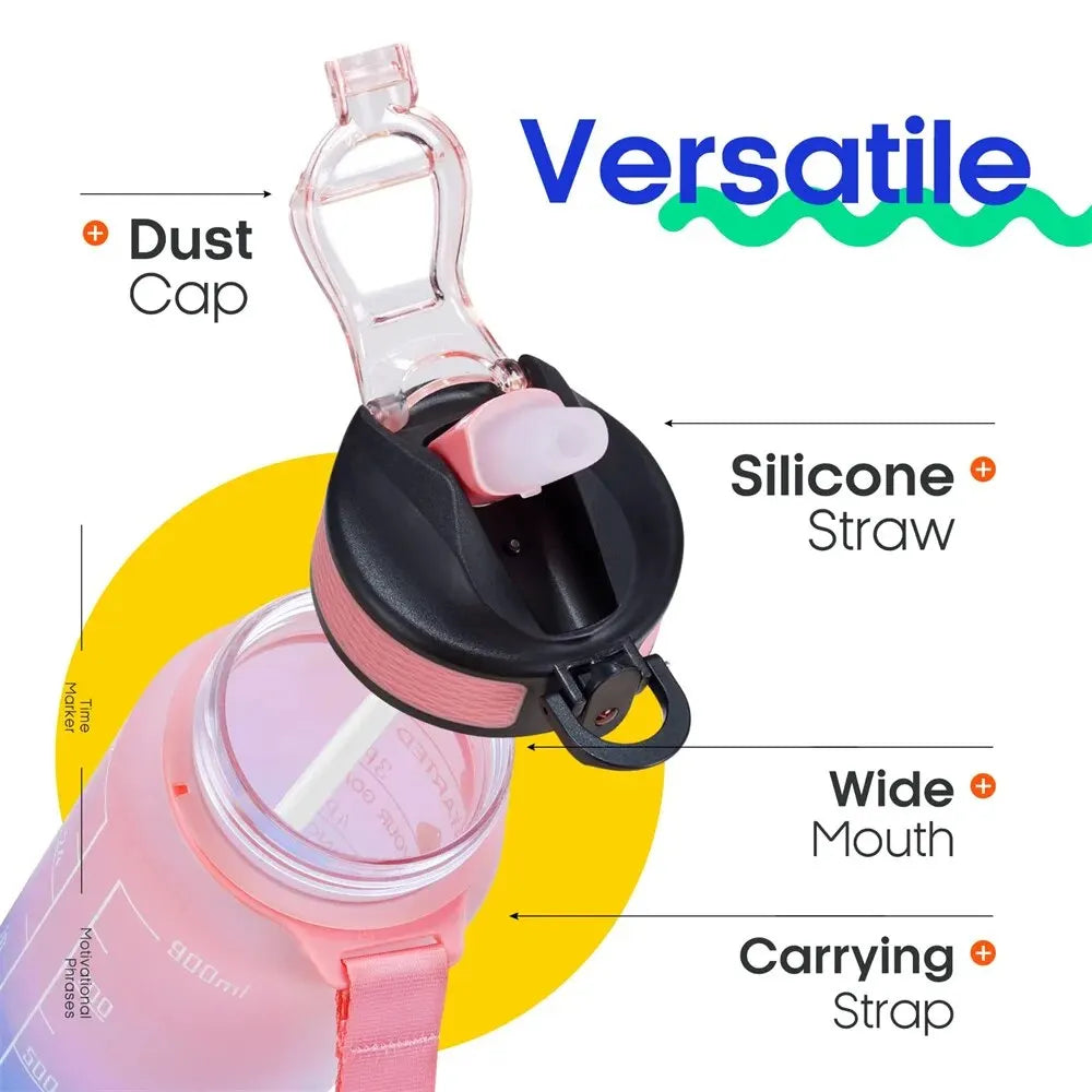 Bouteille d'eau avec paille