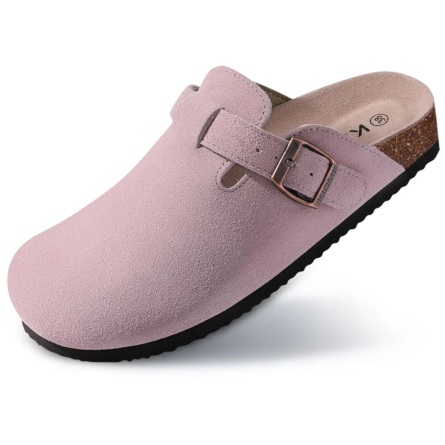 Mules en cuir souple avec semelle en liège