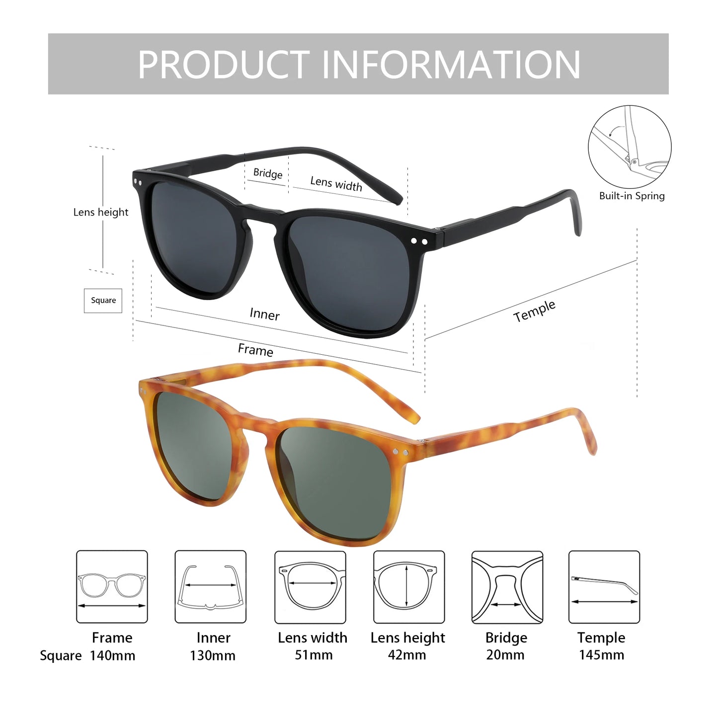 Lunettes solaires rétro ZENOTTIC 2024 pour hommes et femmes