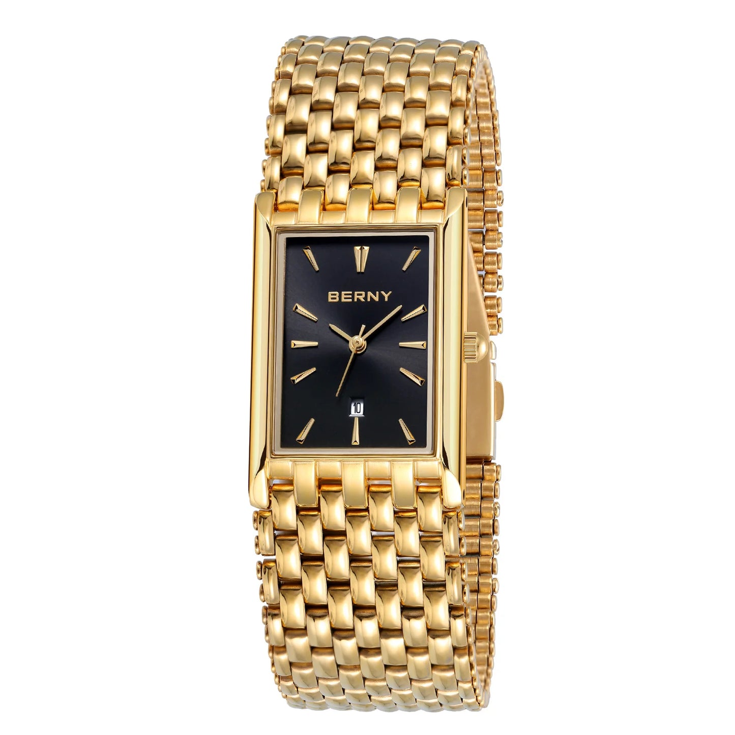Montre BERNY en acier inoxydable doré pour femmes