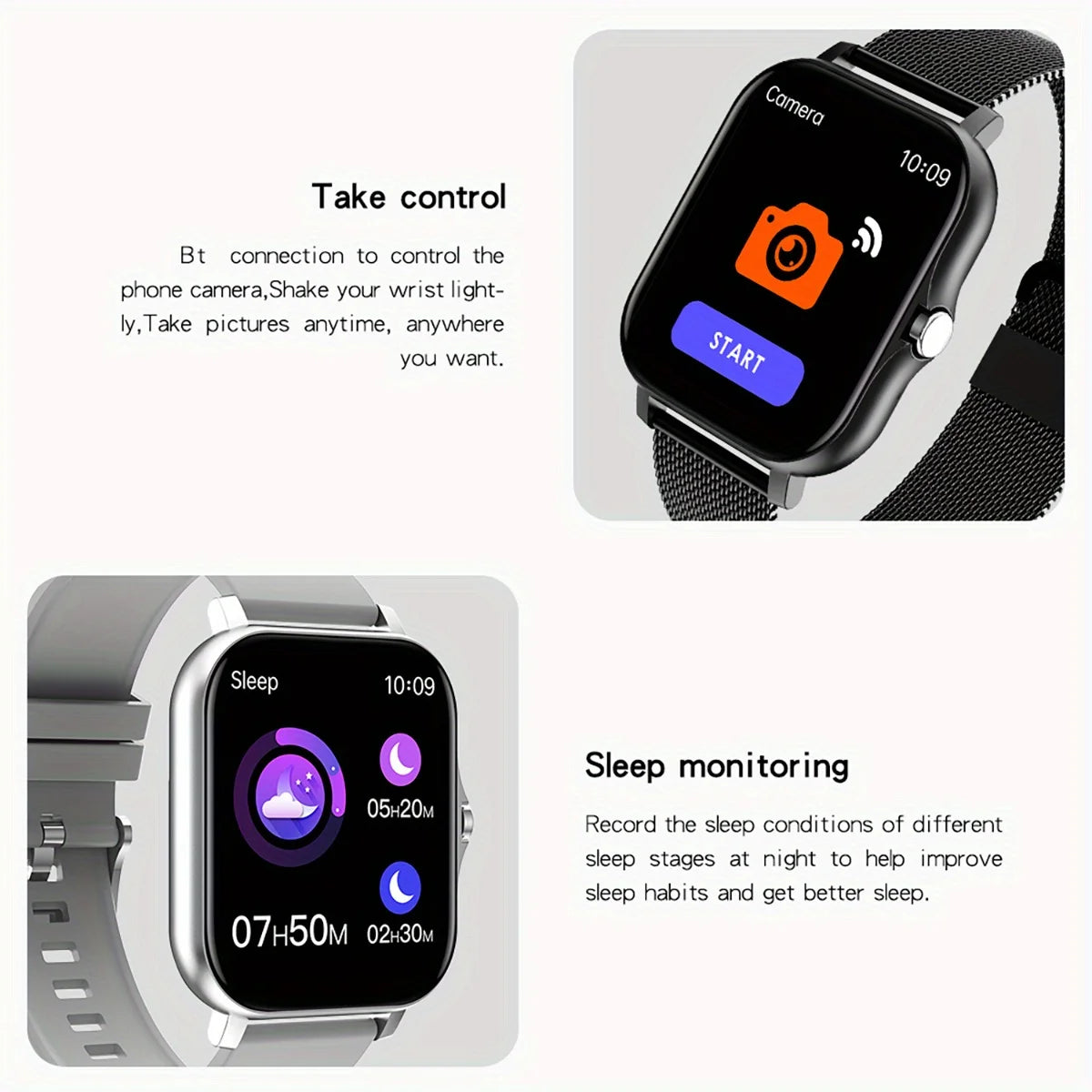 Montre intelligente tactile complète pour hommes et femmes
