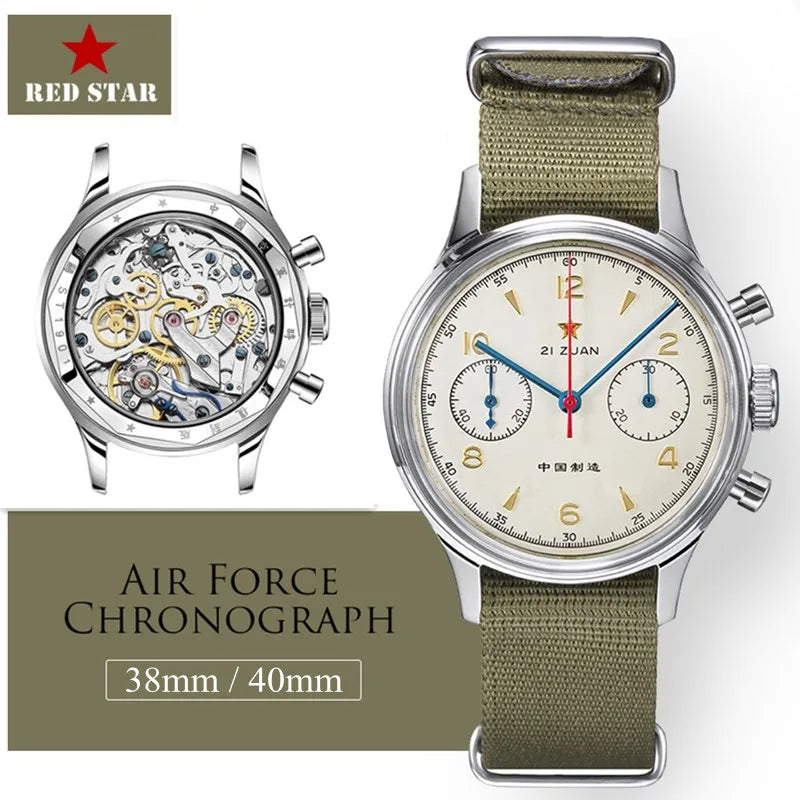 Montre mécanique 1963 Chronograph pour hommes RED STAR