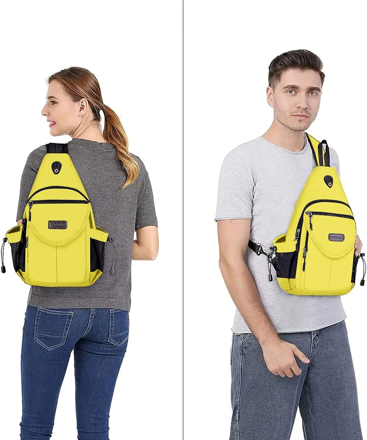 Sacs à dos sling en toile avec poche antivol pour homme et femme