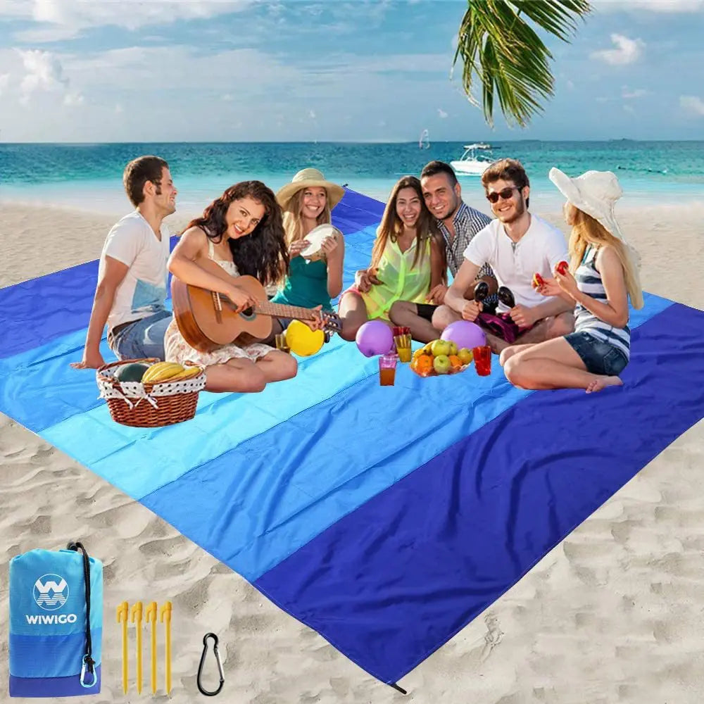 Nylon Pockets, Five-color Patchwork Picnic Mats, Mini Waterproof Tartan Cloth, Moisture-proof Beach Blankets