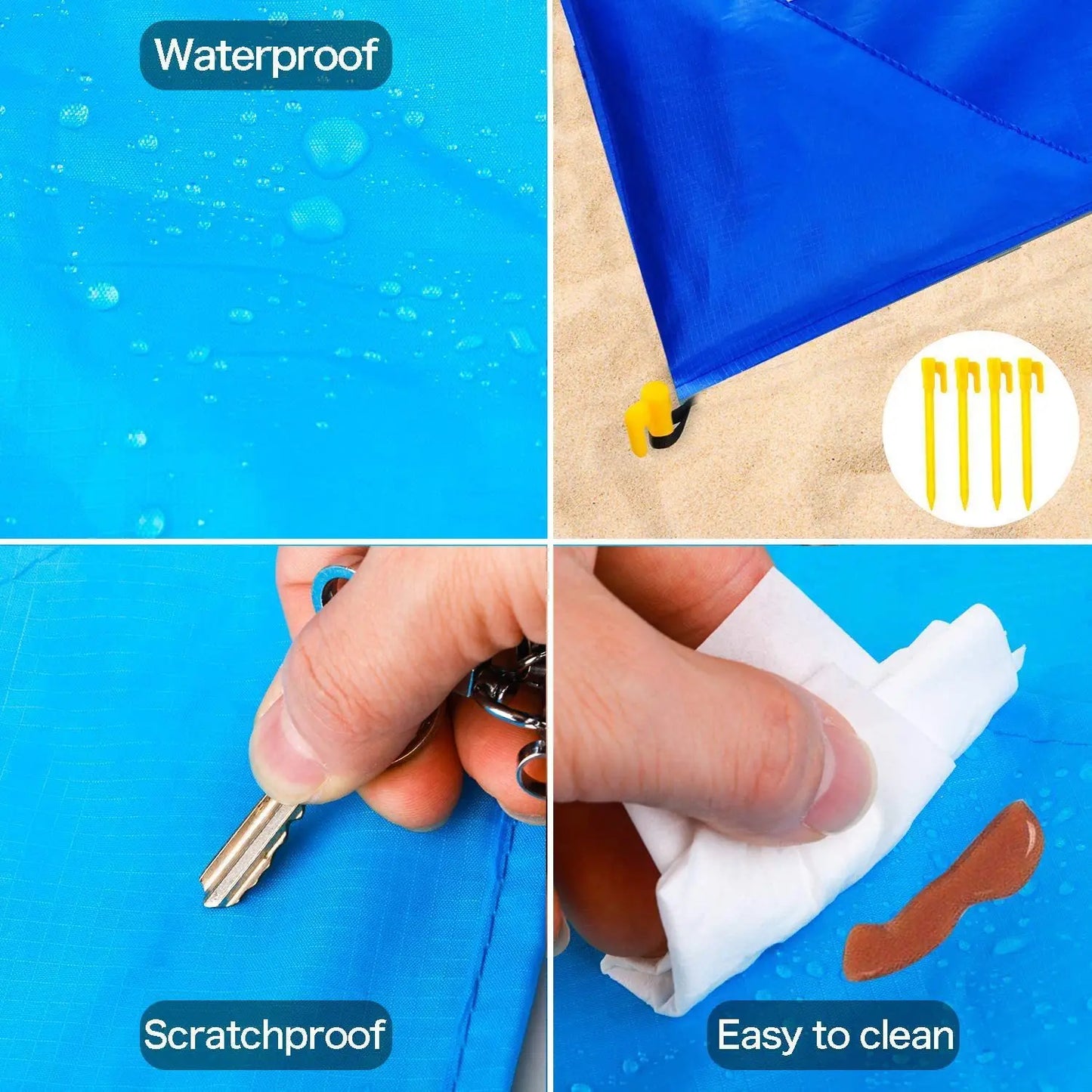 Nylon Pockets, Five-color Patchwork Picnic Mats, Mini Waterproof Tartan Cloth, Moisture-proof Beach Blankets