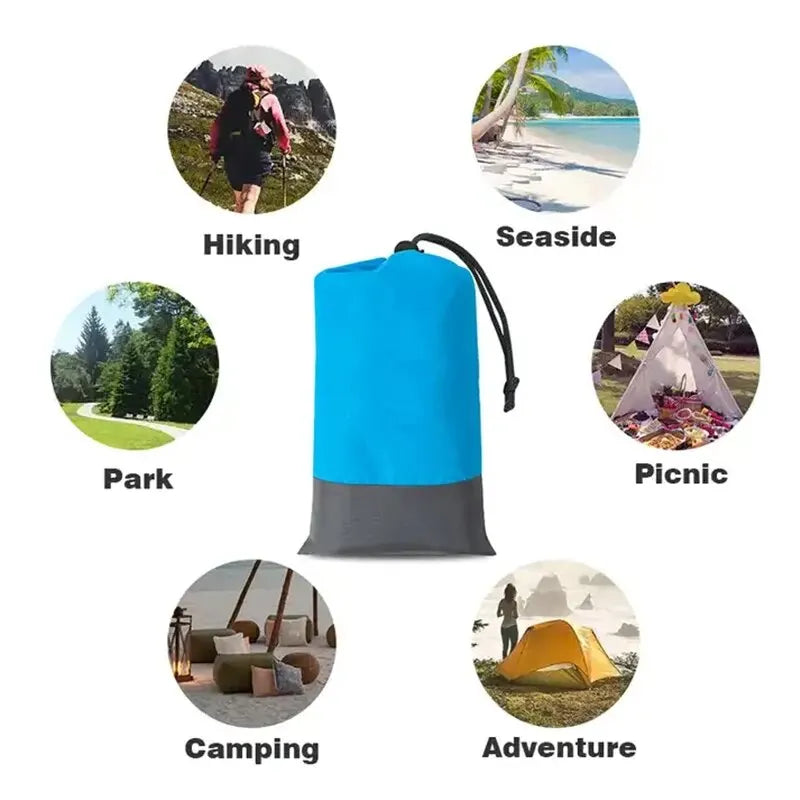 Outdoor Camping Waterproof Beach Mat Portable Foldable Polyester Pocket Picnic Mat Moisture-proof Mat