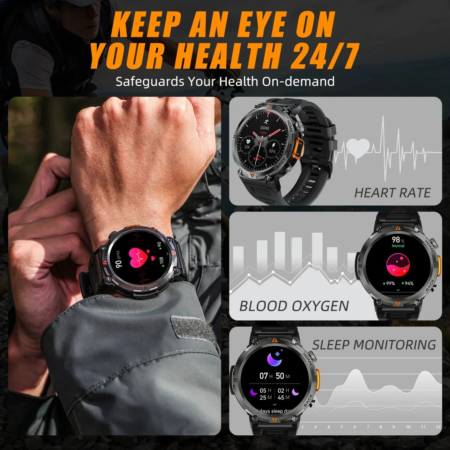 Montre connectée pour hommes