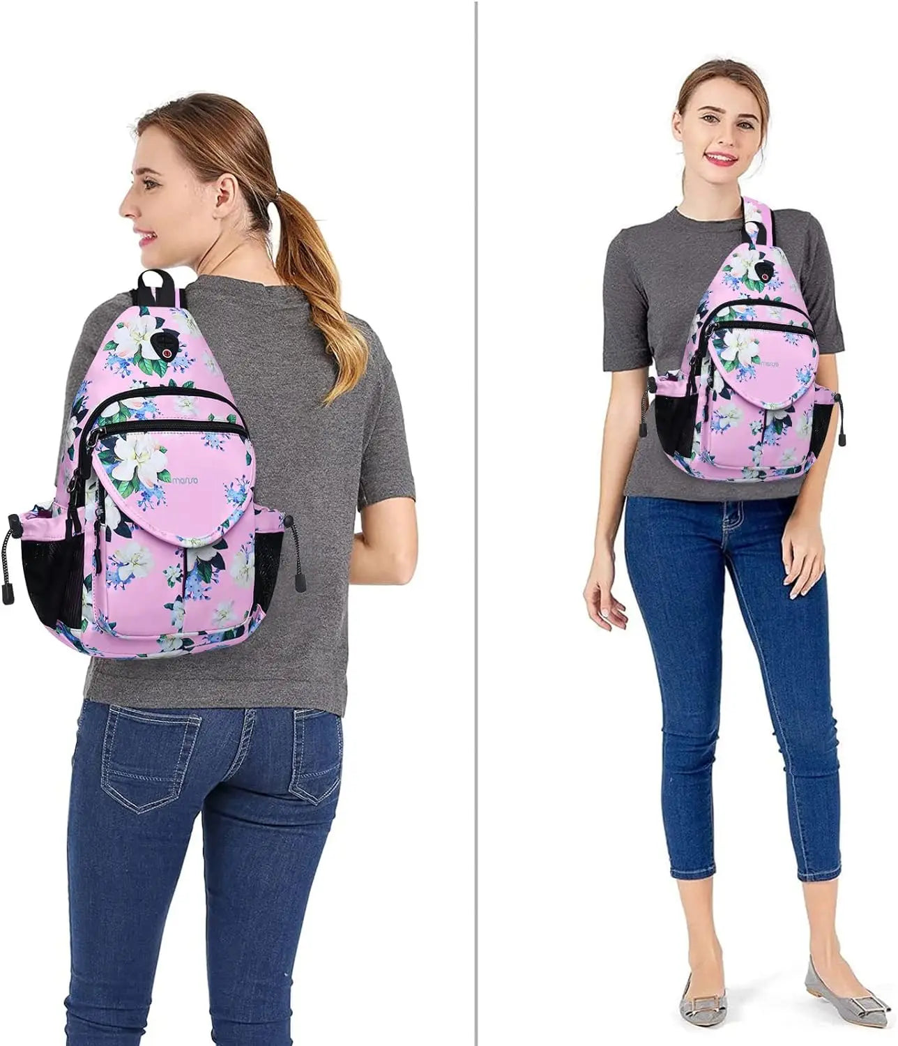 Sacs à dos sling en toile avec poche antivol pour homme et femme