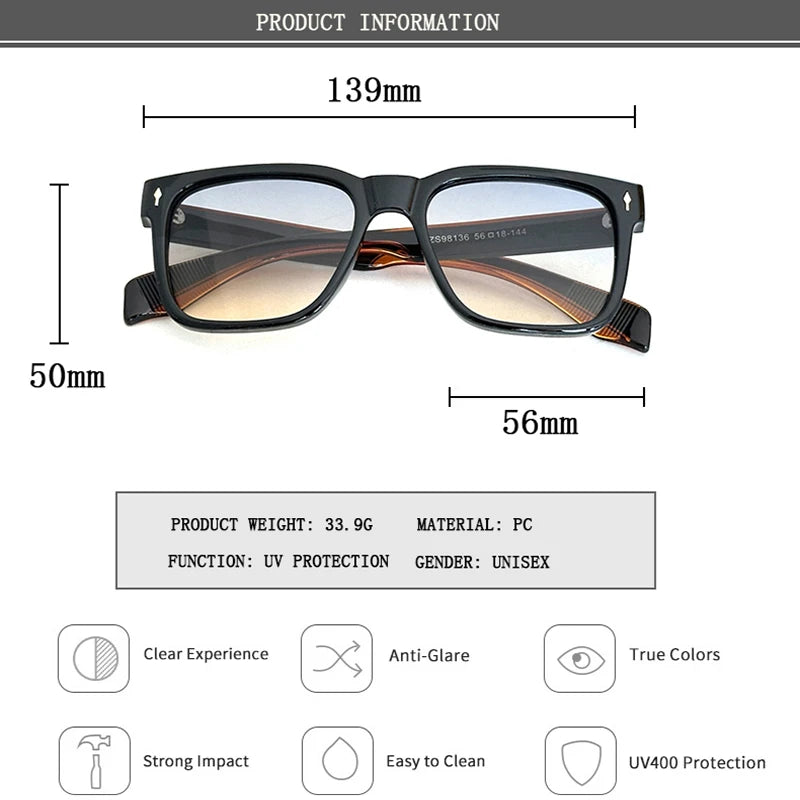 Lunettes de soleil rétro pour hommes et femmes