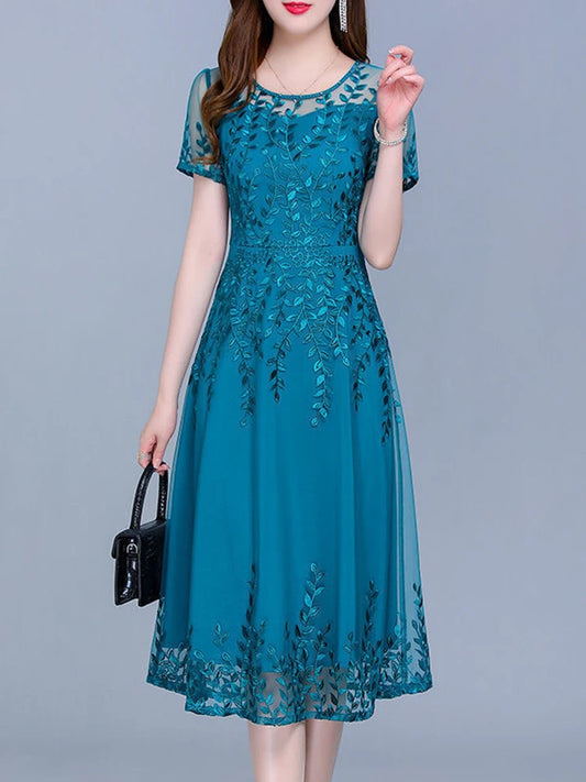 Robe longue en mousseline de soie