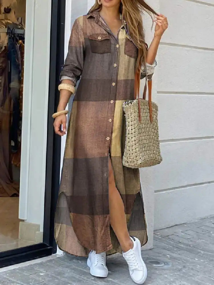 Robe ZANZEA Longue Vintage Élégante