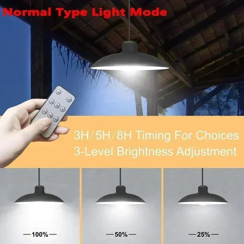 Luminaire Suspendu LED à Énergie Solaire avec Télécommande, étanche