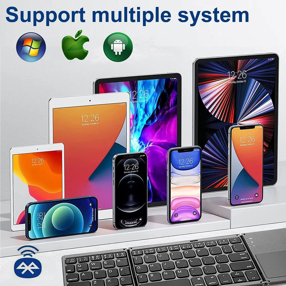 Clavier pliable sans fil Bluetooth pour, IOS, Android et Windows.