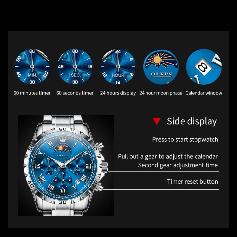 Montre de lune OLEVS pour hommes