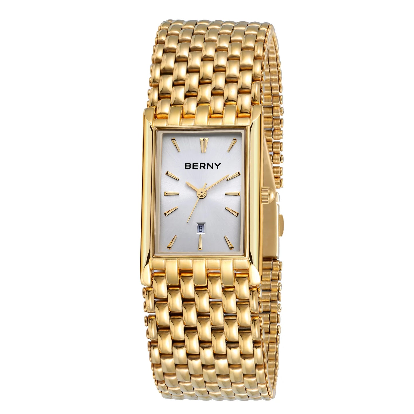 Montre BERNY en acier inoxydable doré pour femmes