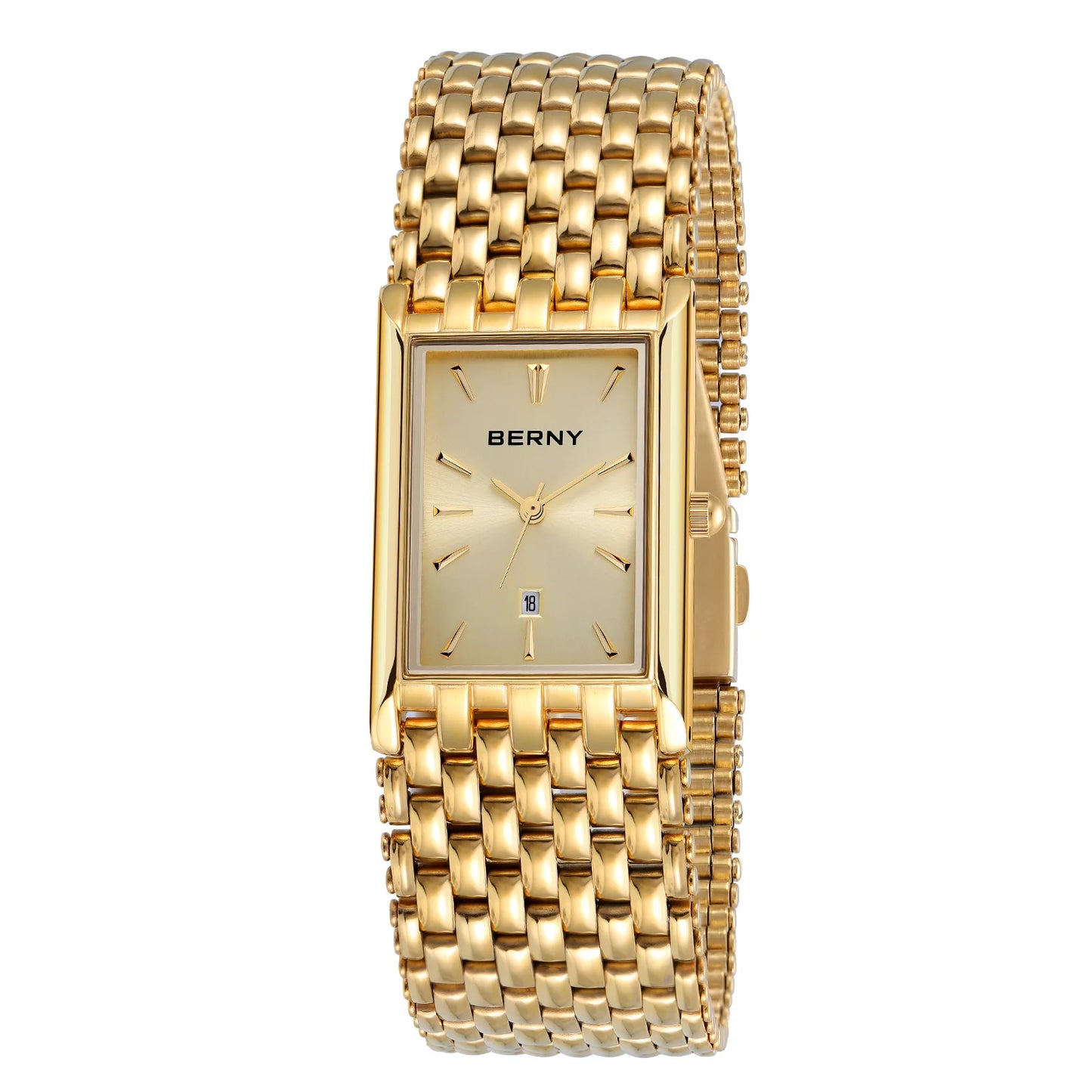 Montre BERNY en acier inoxydable doré pour femmes