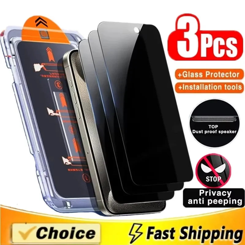 Verre trempé anti-espion haute définition pour iPhone 17 Pro Max 16 11 14 13 12 15 16E Air Mini SE 7 8 XR XS Anti-spy Glass