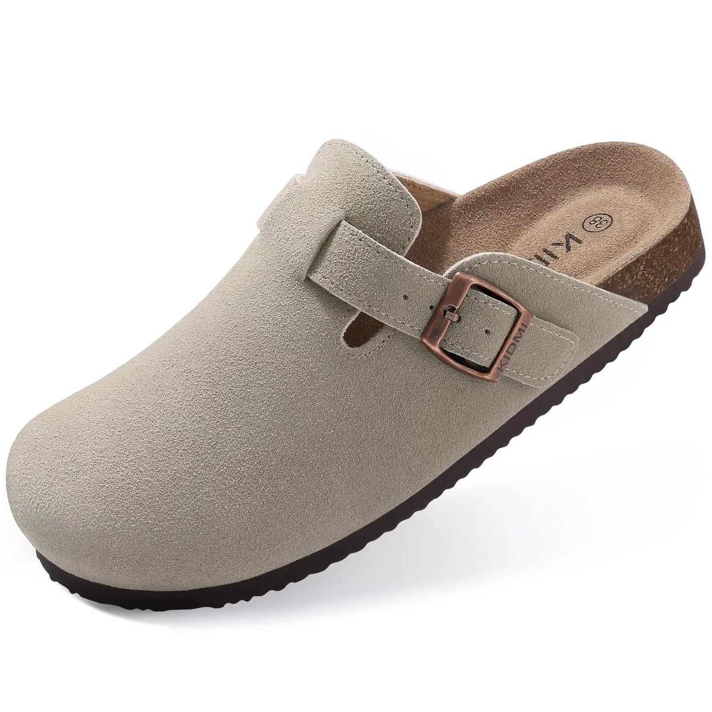Mules en cuir souple avec semelle en liège