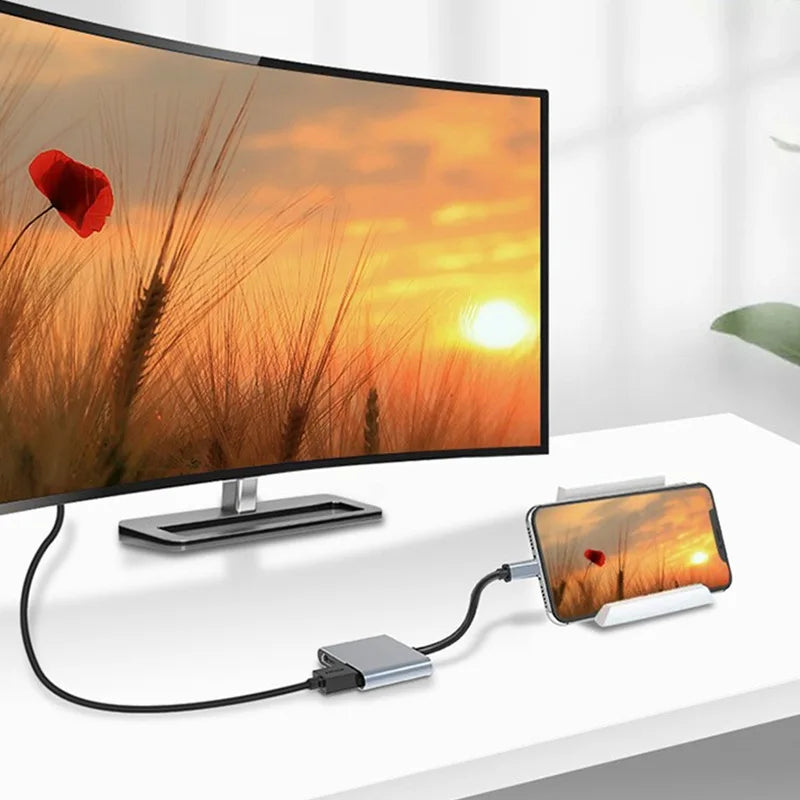 Convertisseur USB 4 en 1, 2 en 1 Type C vers double HDMI 4K