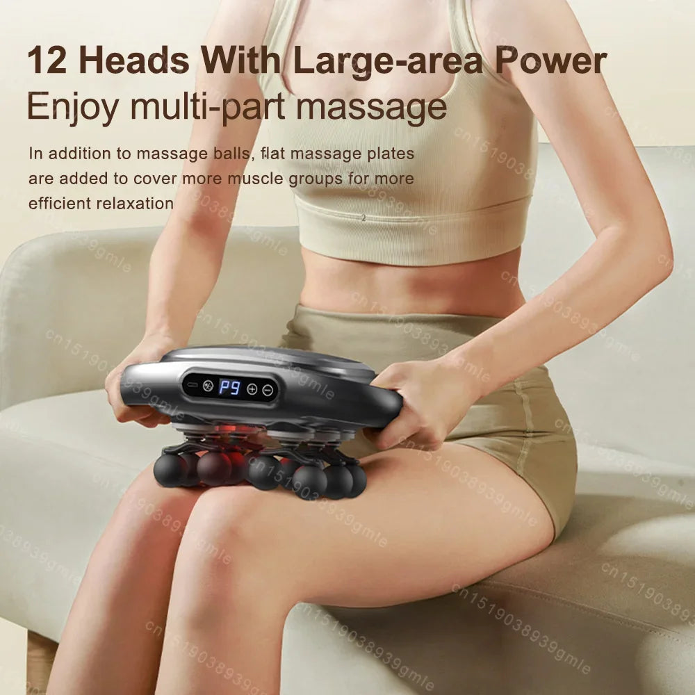 Fascia Gun électrique, équipé de 12/8 têtes interchangeables pour un massage ciblé et efficace