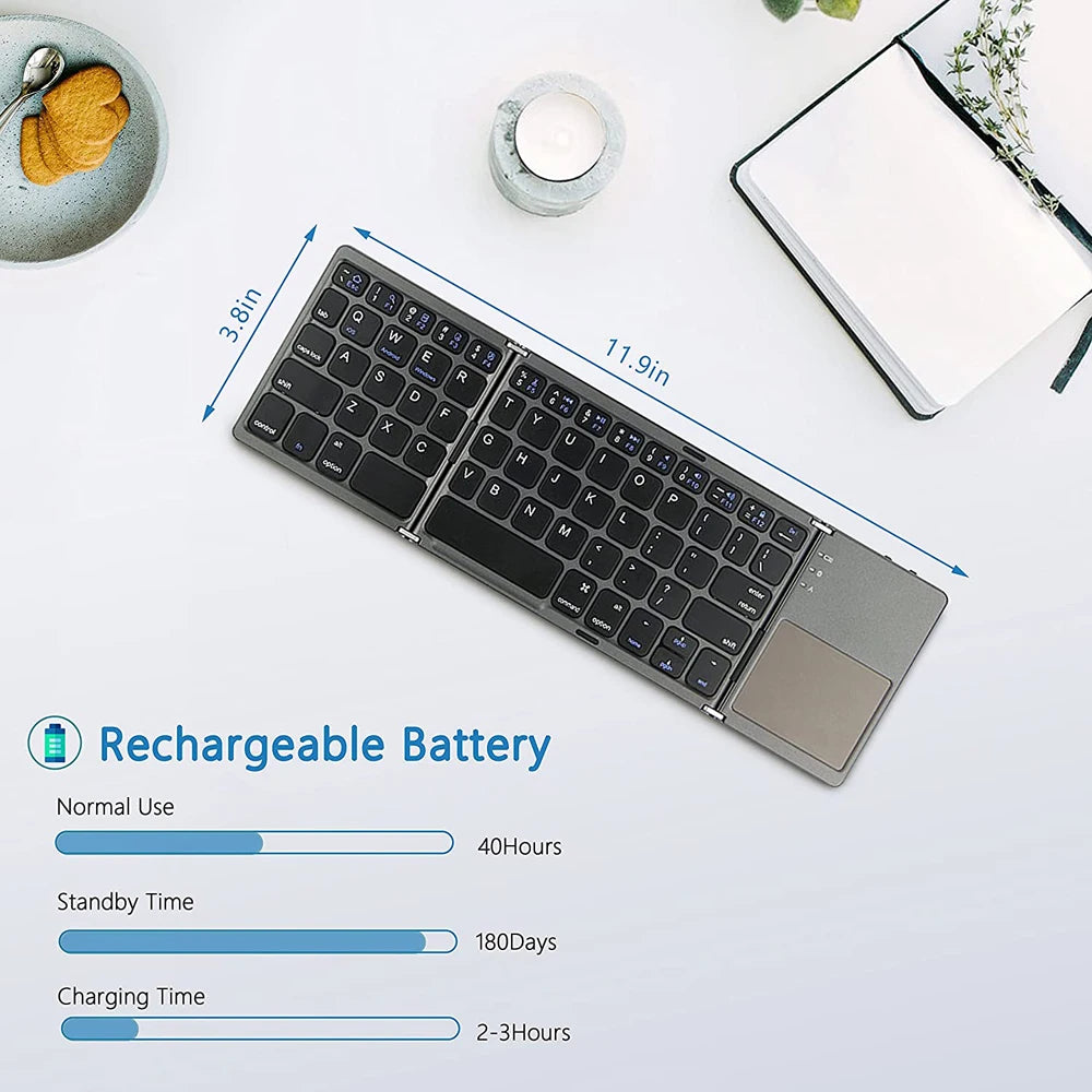 Clavier pliable sans fil Bluetooth pour, IOS, Android et Windows.