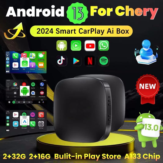 Adaptateur Android 13 haute performance. Compatible avec Carplay et Android Auto sans fil, accédez instantanément à Netflix, YouTube et vos applications préférées