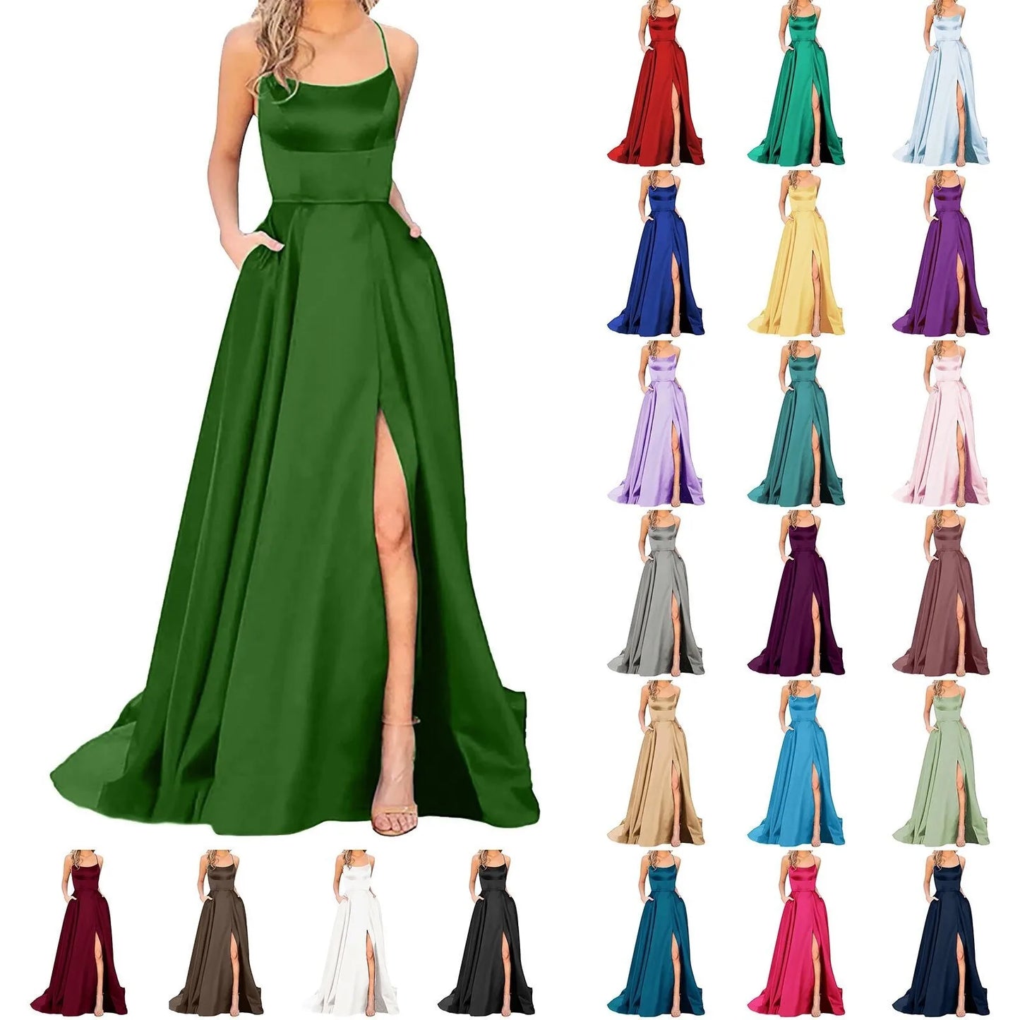 Robe de Soirée Longue en Satin