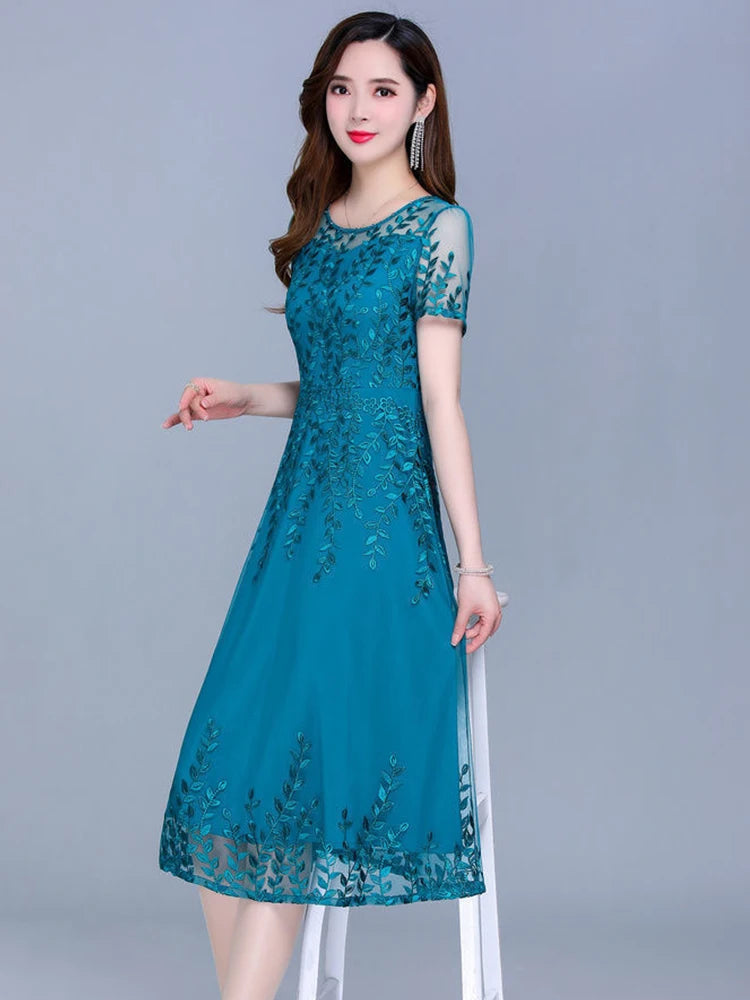 Robe longue en mousseline de soie