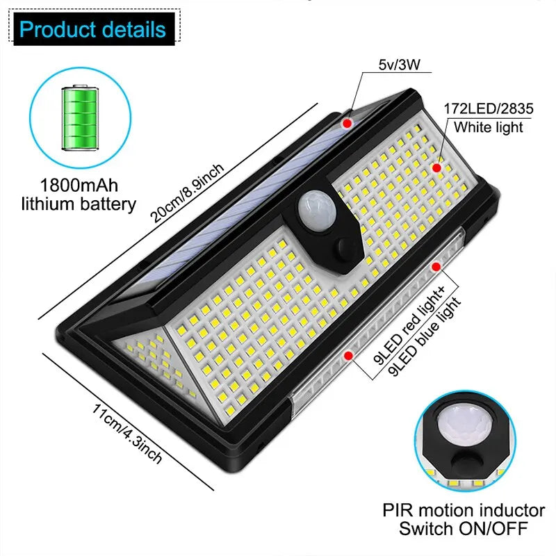 Luminaire solaire écologique de 190 LED