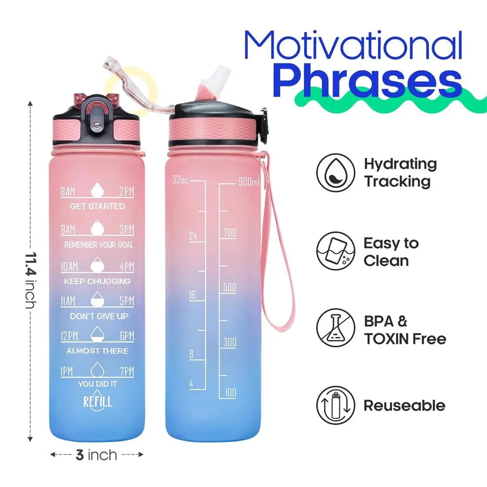 Bouteille d'eau avec paille