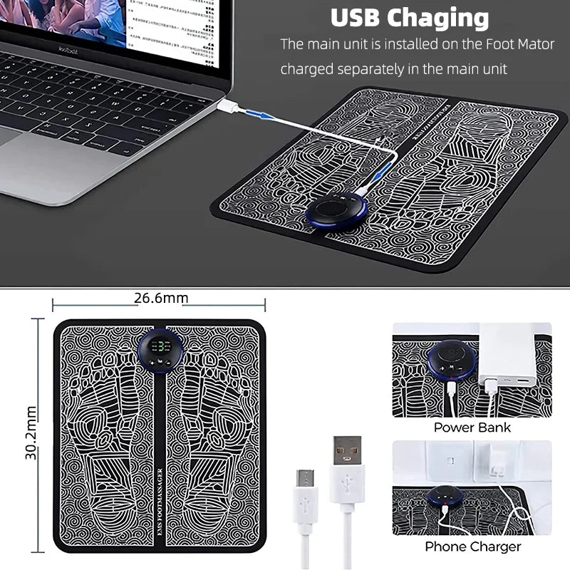 Tapis de massage EMS rechargeable.