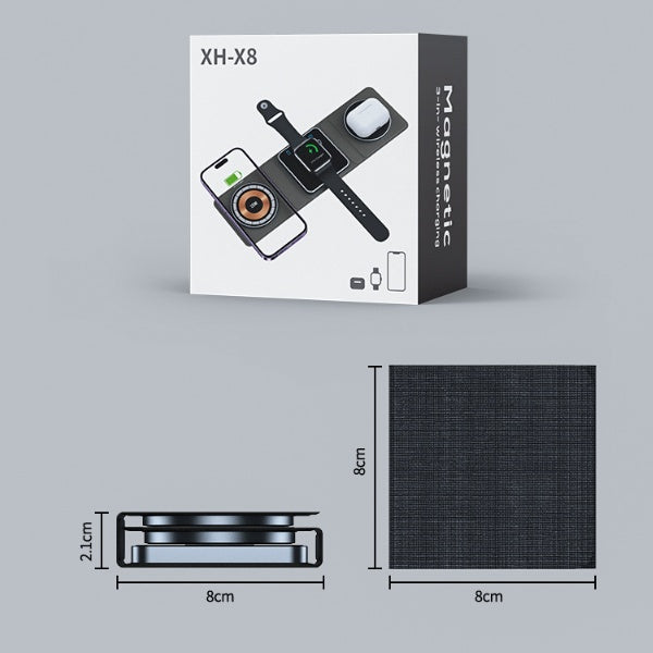 Station de chargement sans fil pliable magnétique 3 en 1 est parfaite pour votre iPhone