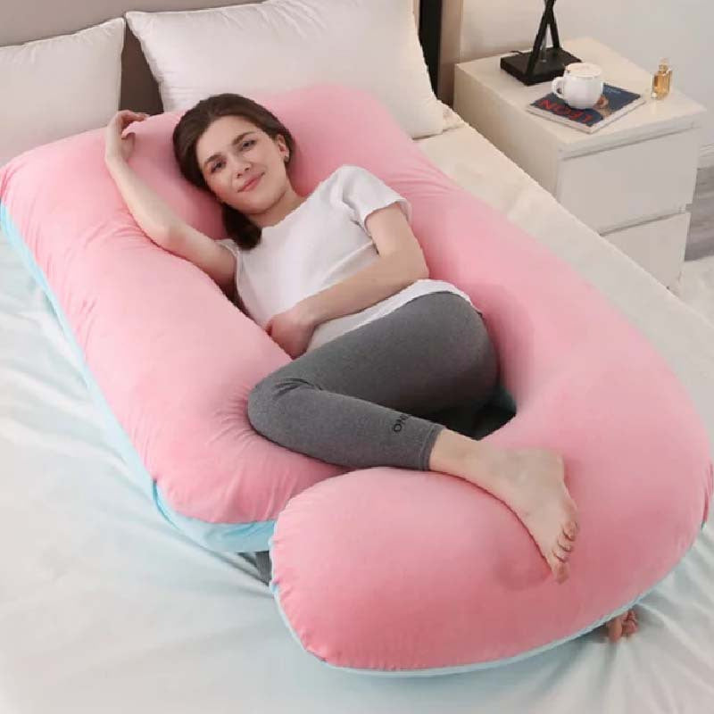 Oreiller de maternité en forme de J conçu pour soutenir votre corps pendant la grossesse