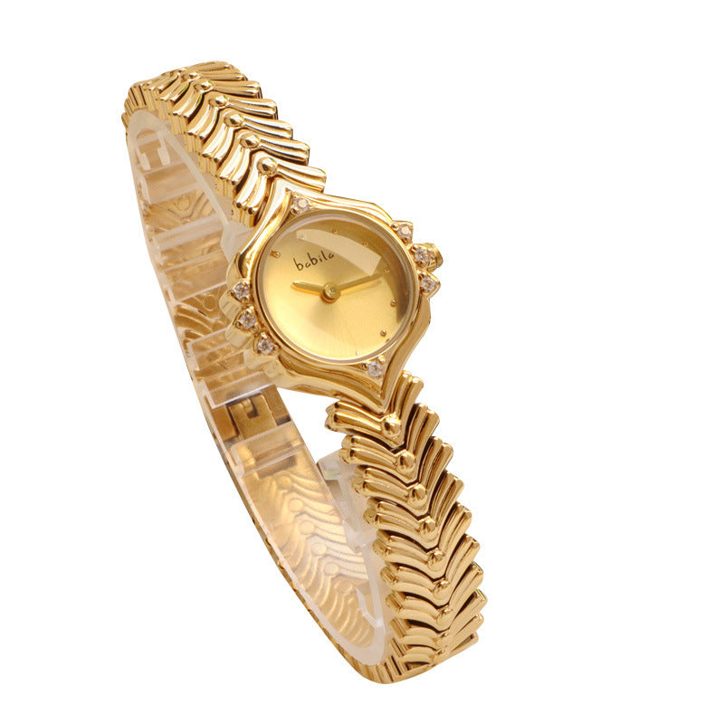 Montre à quartz en plaqué or pour femmes