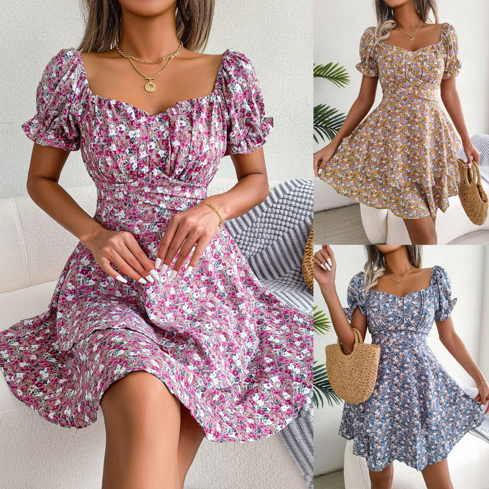 Robe à manches courtes pour femmes