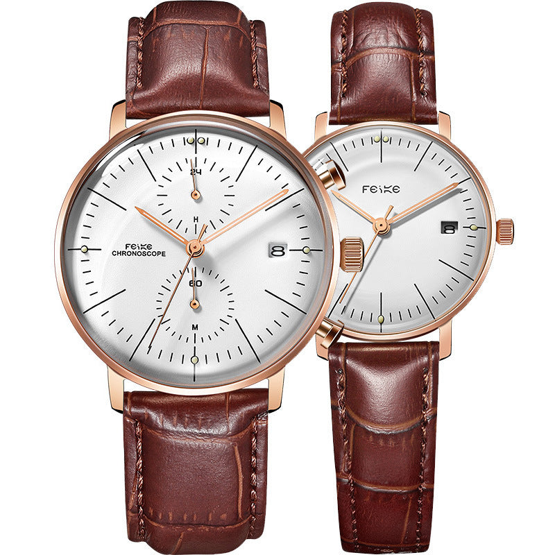 Montre à ceinture étanche simple à la mode pour hommes et femmes