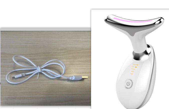Masseur EMS thermique pour le cou, qui combine microcourants électriques et chaleur pour lifter et raffermir la peau