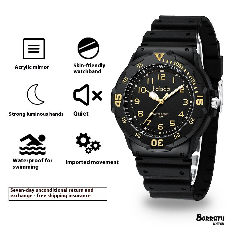 Montre quartz lumineuse sportive pour hommes