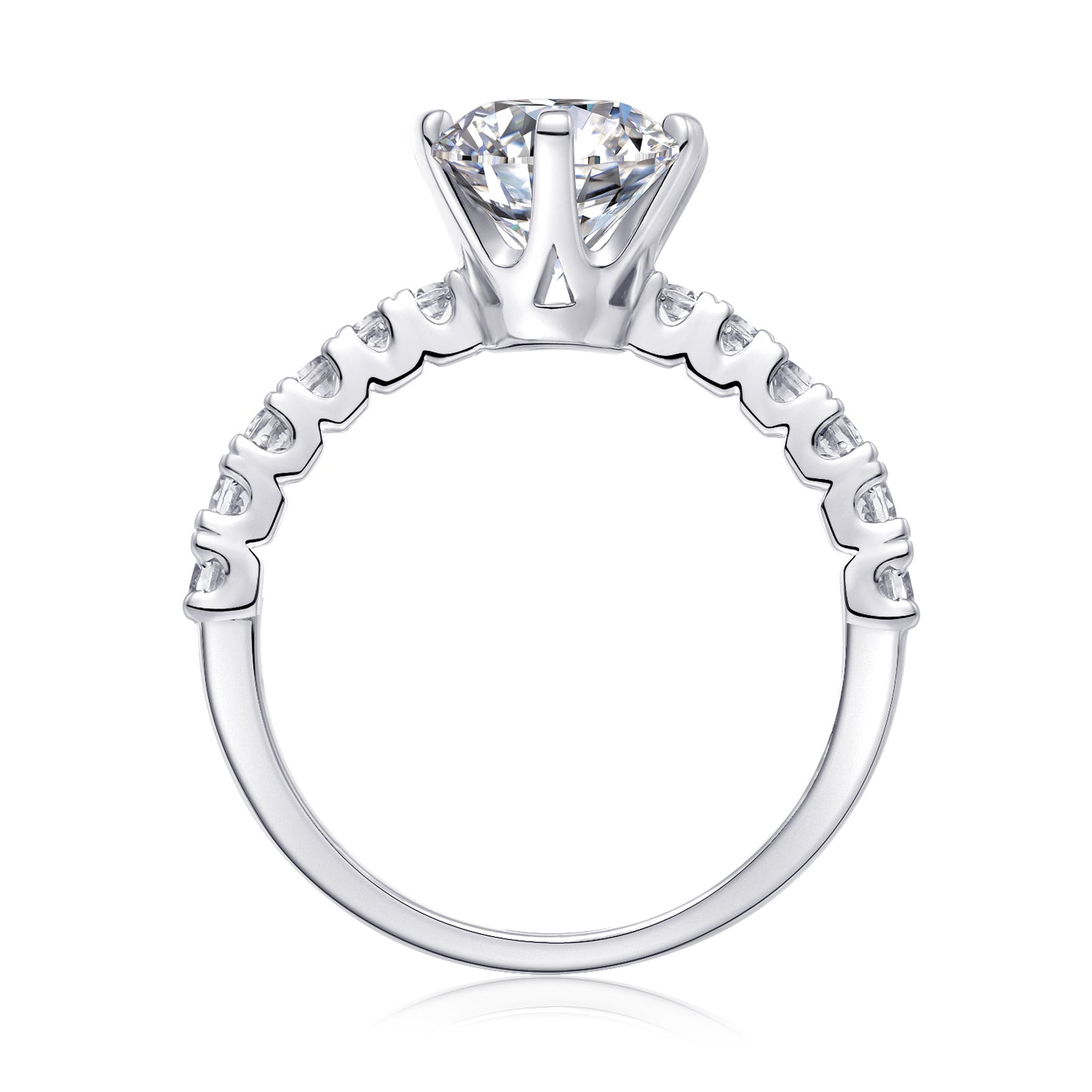 Goddess's Blessing - Une bague de mariage sertie de moissanite S925 de qualité supérieure et de diamant plaqué platine de 2 carats. La Bague Peut Être Inspectée Avec Un Stylo En Diamant