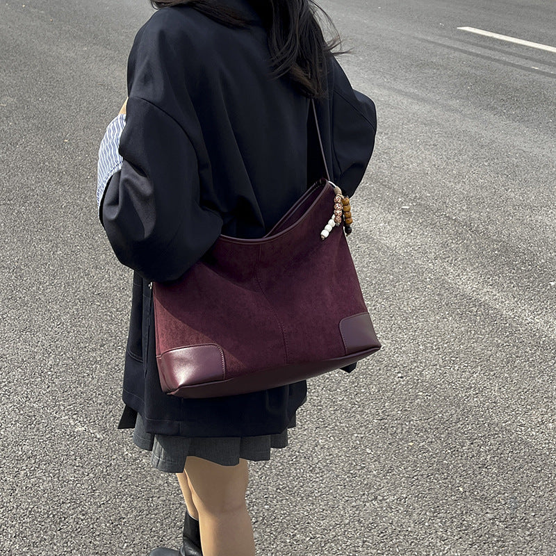Sac à bandoulière en suédé pour femmes