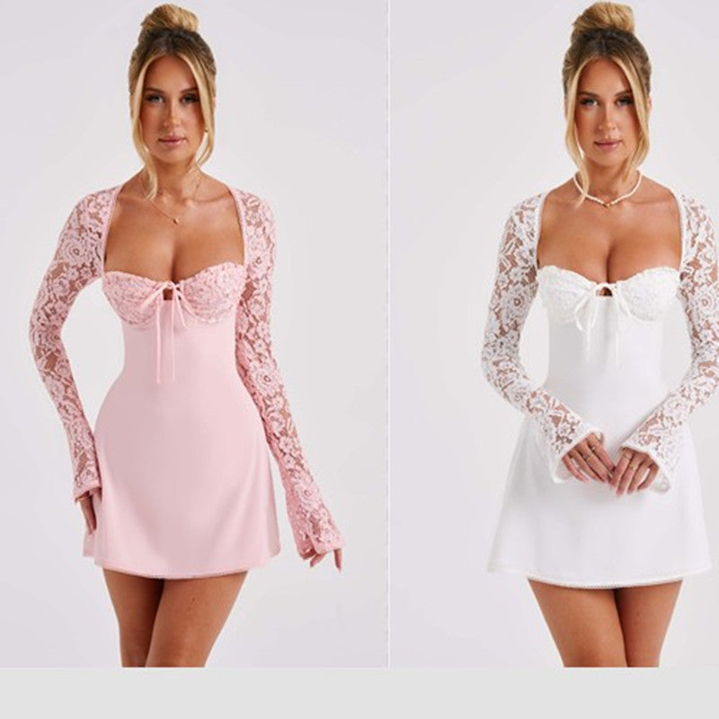 Robe avec corset et manches longues