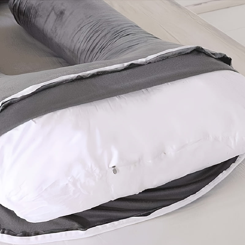 Oreiller de maternité en forme de J conçu pour soutenir votre corps pendant la grossesse