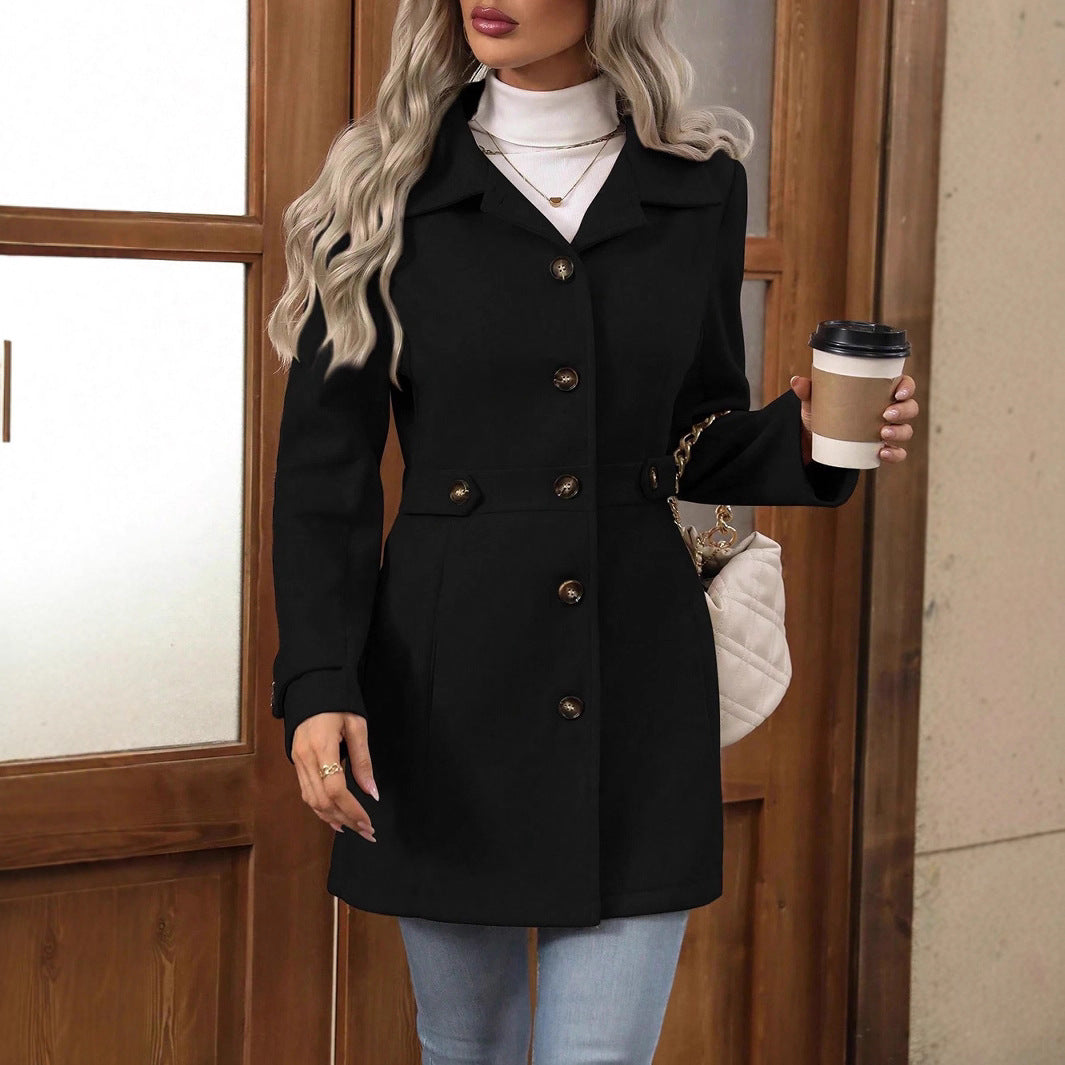 Veste mi-longue en laine, pour femmes