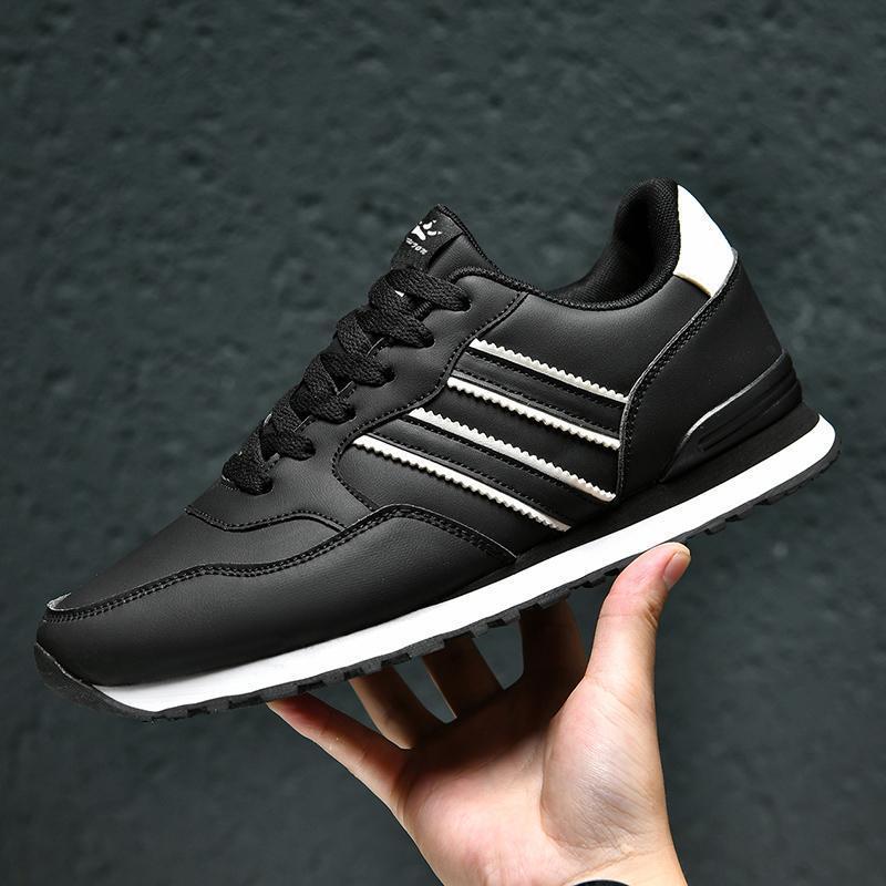 Chaussures de sport de course décontractées et légères pour hommes en cuir