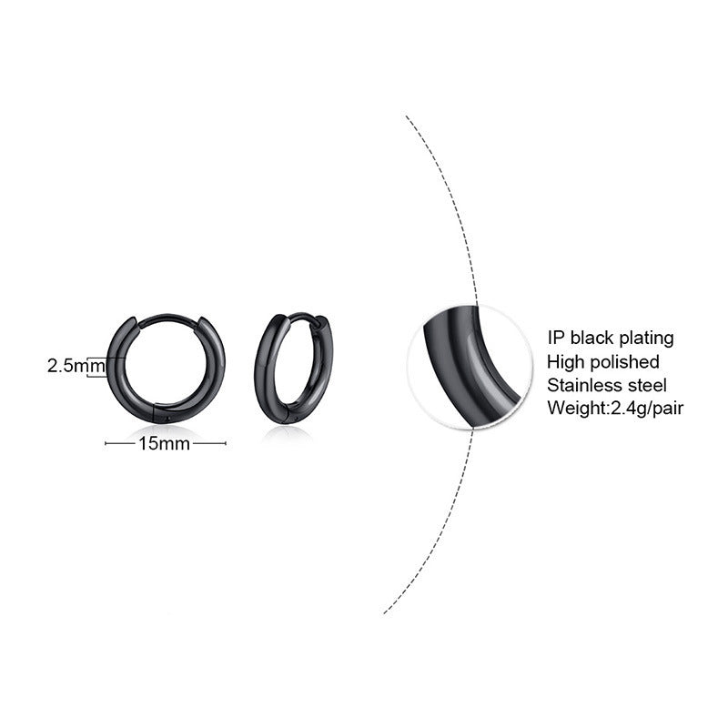 Boucles d'oreilles en acier inoxydable