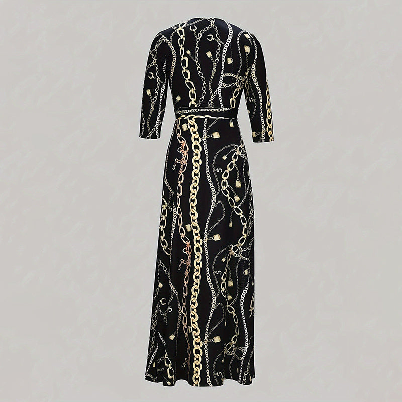 Robes longues à imprimé géométrique d'été pour femmes
